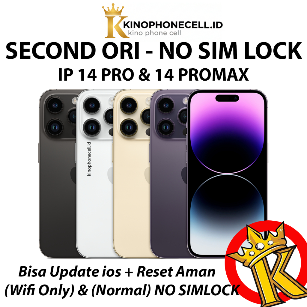 IP 14 Pro Max / IP 14 Pro Second inter ProMax Normal 128GB 256GB 512GB 1TB Bekas kinophonecell