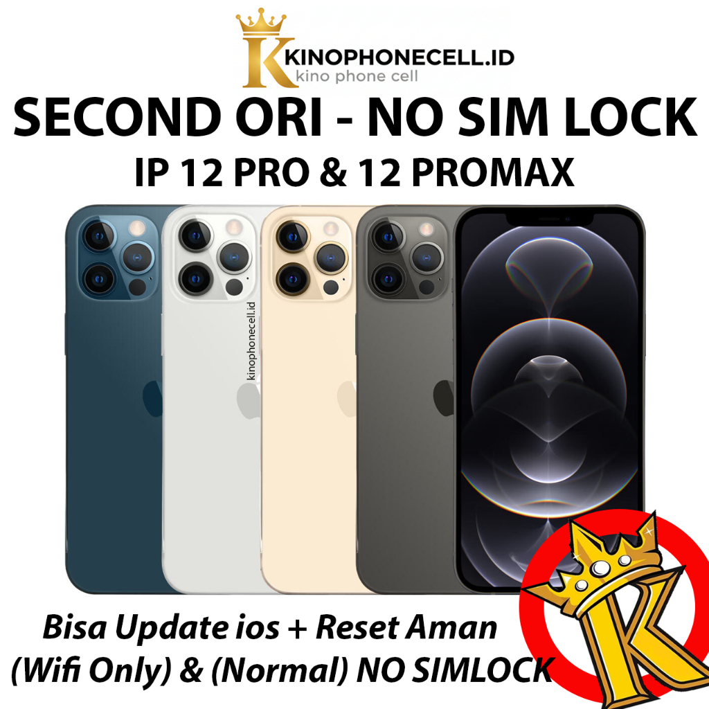 IPHONE 12 PRO MAX & 12 PRO 128GB 256GB 51GB 12 ProMax Second Fullset kinophonecell