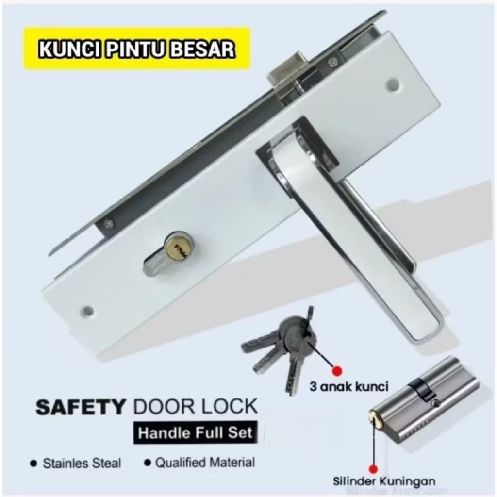 Handle set kunci pintu Besar / gagang pintu set kunci besar minimalis