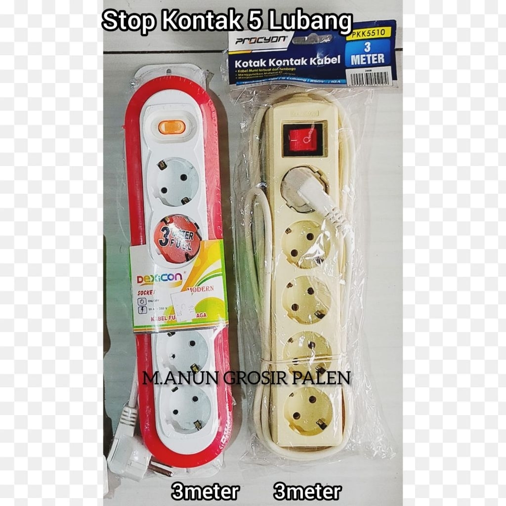 Stop Kontak 5 Lubang + Kabel 3 Meter / Stop Kontak Kabel