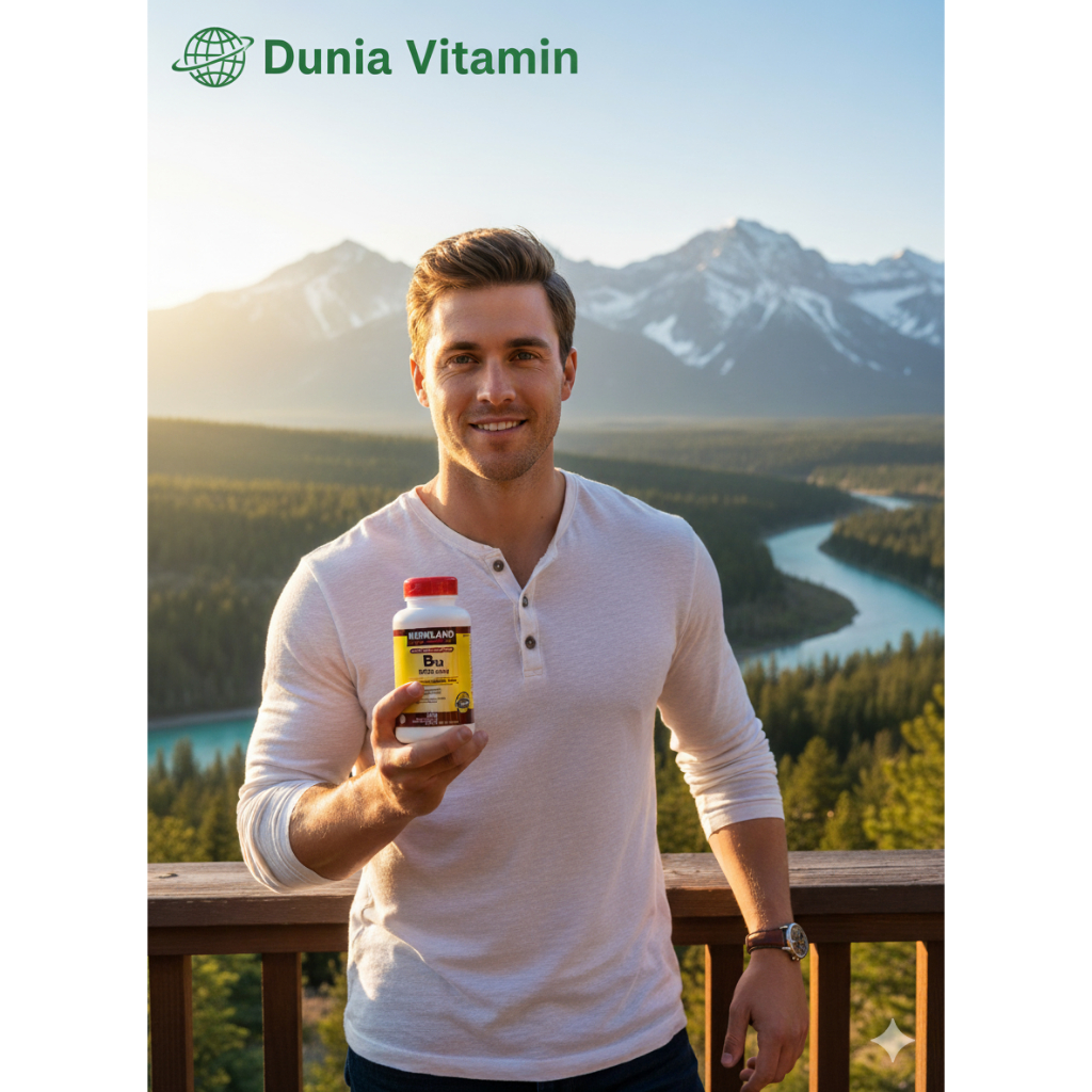 Vitamin B12 5000mcg Cherry Flavor, Contains 300 Tablet, Made By Kirkland Signature, Membantu Mengura