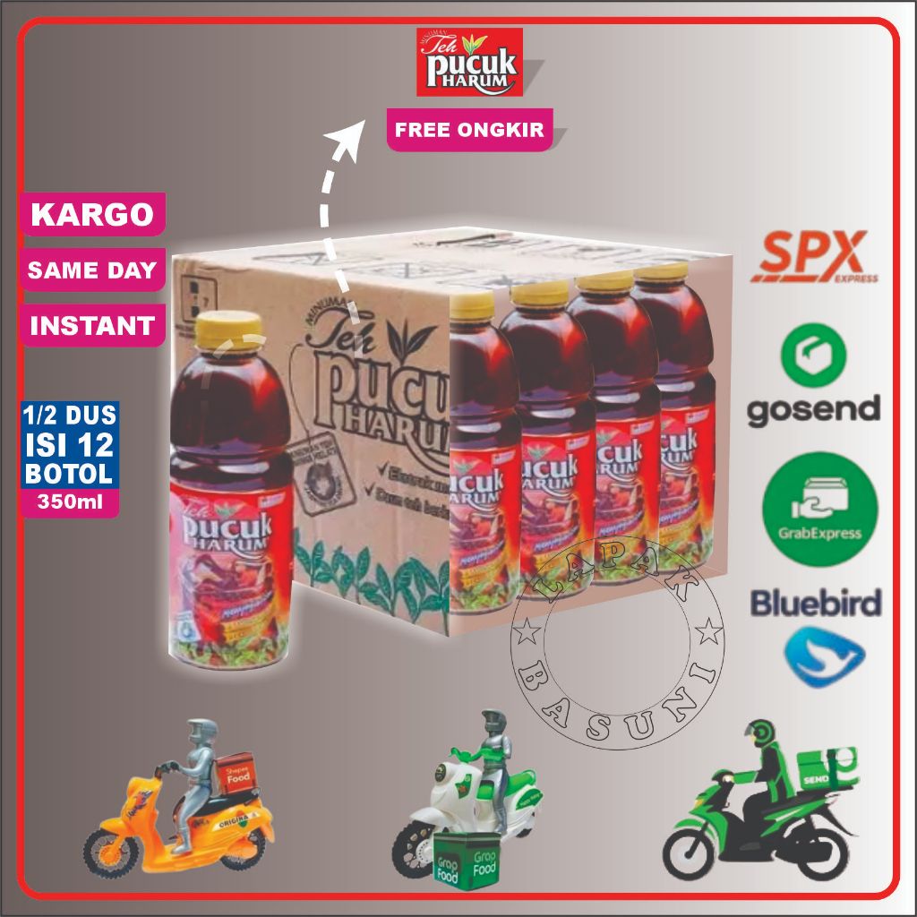 Teh pucuk harum 350ml isi 12botol 1/2 dus