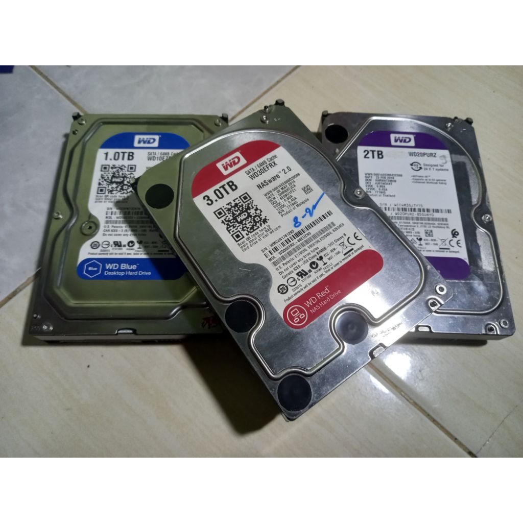 harddisk internal pc/cctv/server WD PURPLE BLUE 4tb 3tb 2tb 1tb second/preloved