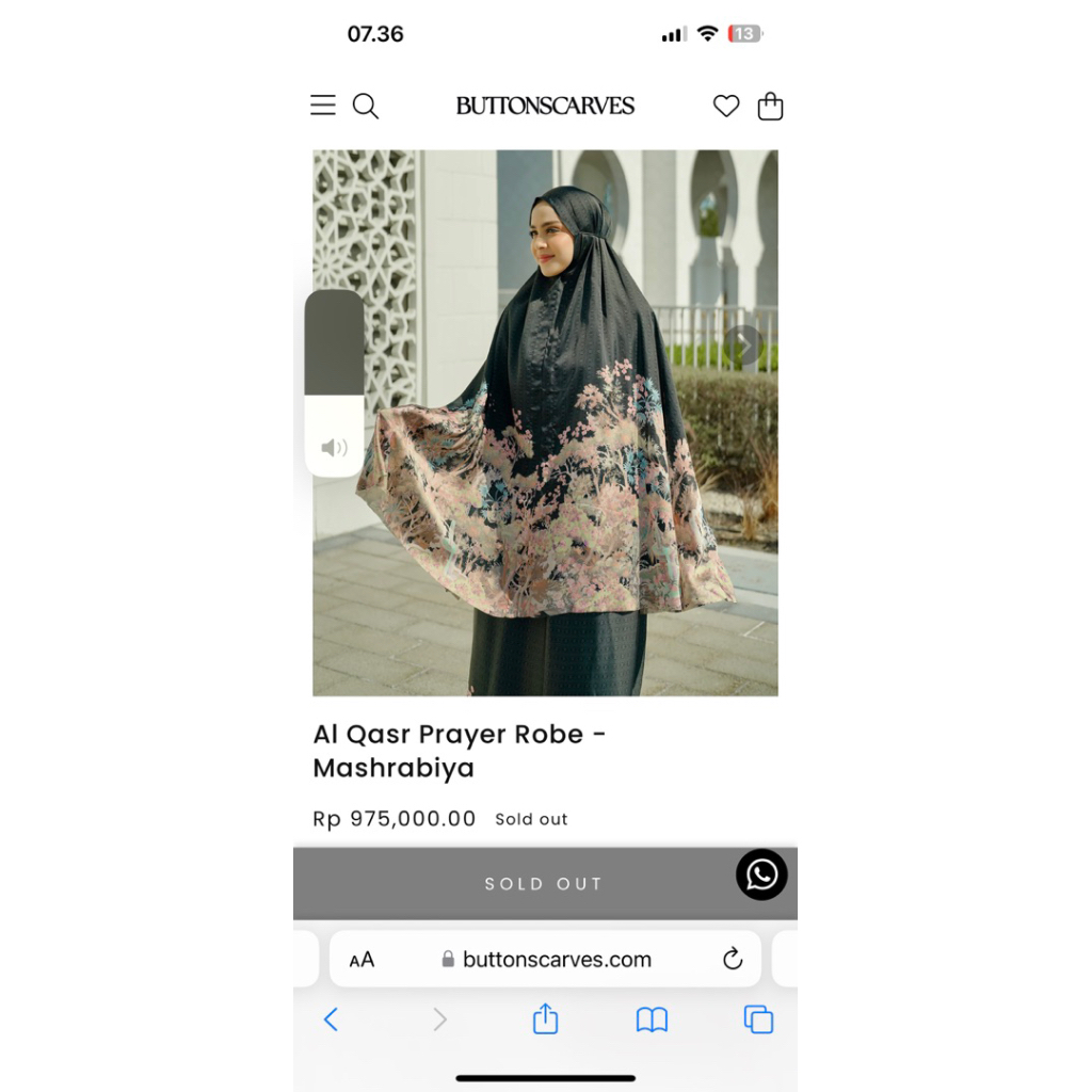 [As-Is / Warehouse Sale] Buttonscarves Prayer Robe Original – Al-Qasr