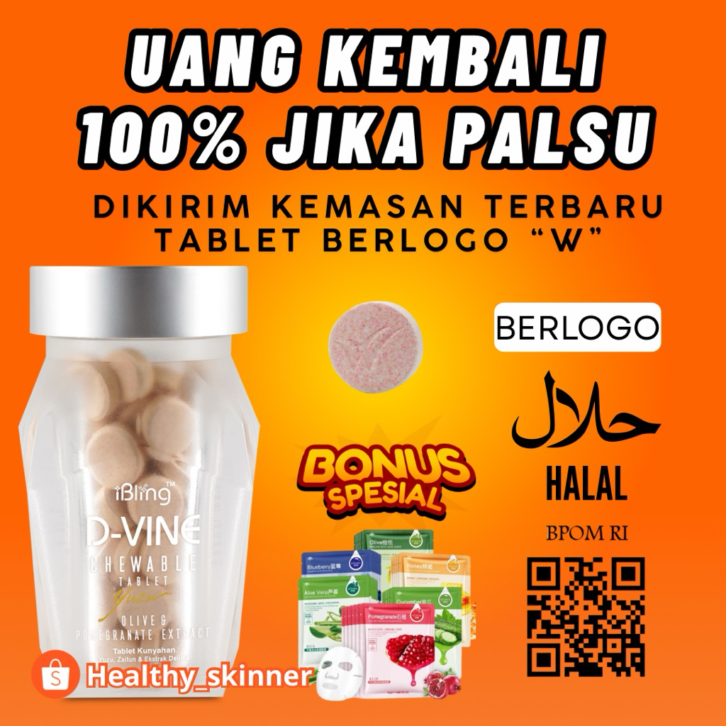 DVINE D VINE COLLAGEN KEMASAN BARU ISI 60 TABLET