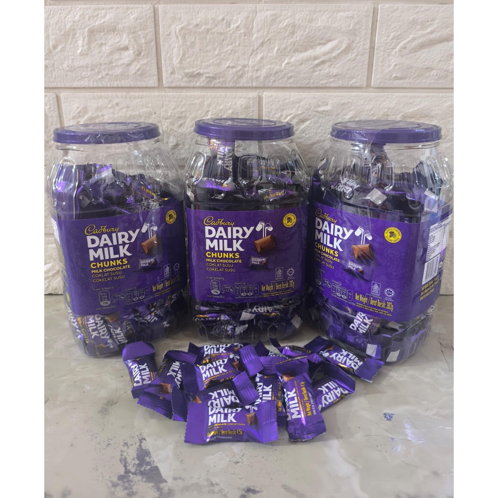 Cadburry dairy milk coklat malaysia premium kemasan mini isi 90pcs coklat dairy milk manis