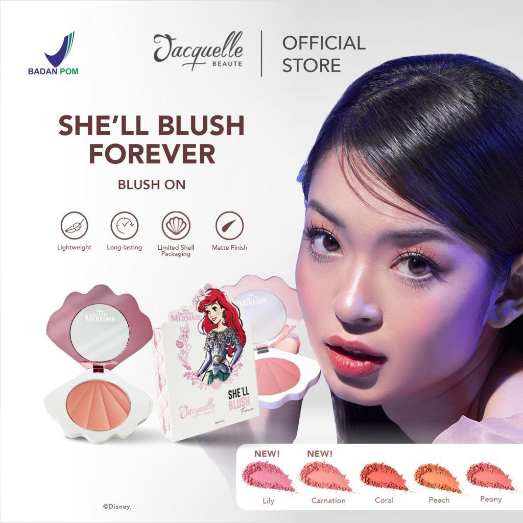 Jacquelle Shell Blush Forever – Natural & Soft Pressed Powder Blush On in Glowy Finish - Disney Arie