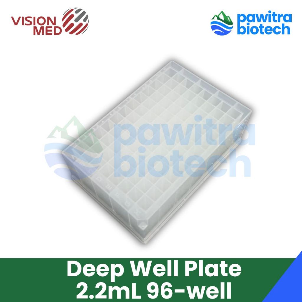 Deep Well Plate 2.2mL 96-well Visionmed Wadah Sampel Laboratorium Mikrobiologi