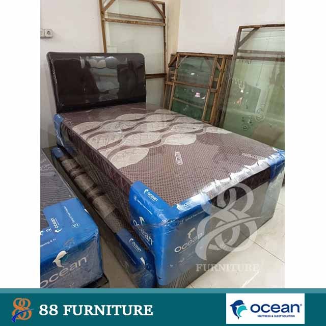 Bed Sorong Anak 2in1 Palembang | Ocean R Class Brown Springbed Anak | Matras sorong Kasur tingkat ka