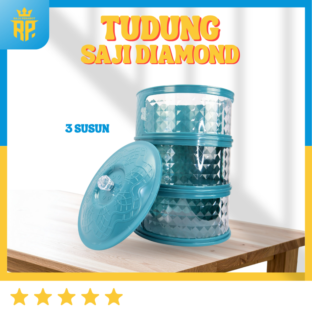 Tudung Saji 3 Susun / Warna Hijau  / Rak Penutup Makanan / Serbaguna/ Anti Debu / Dapur Rumah Tangga