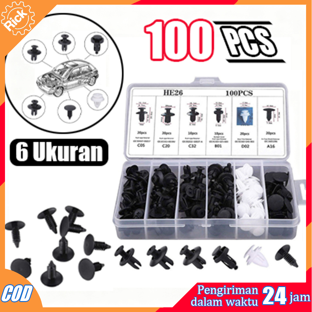 Kancing Baut Body 625PCS Plastik Bemper Clip Baut Rivet Mobil Universal Klip Bumper Baut Pengikat Pi