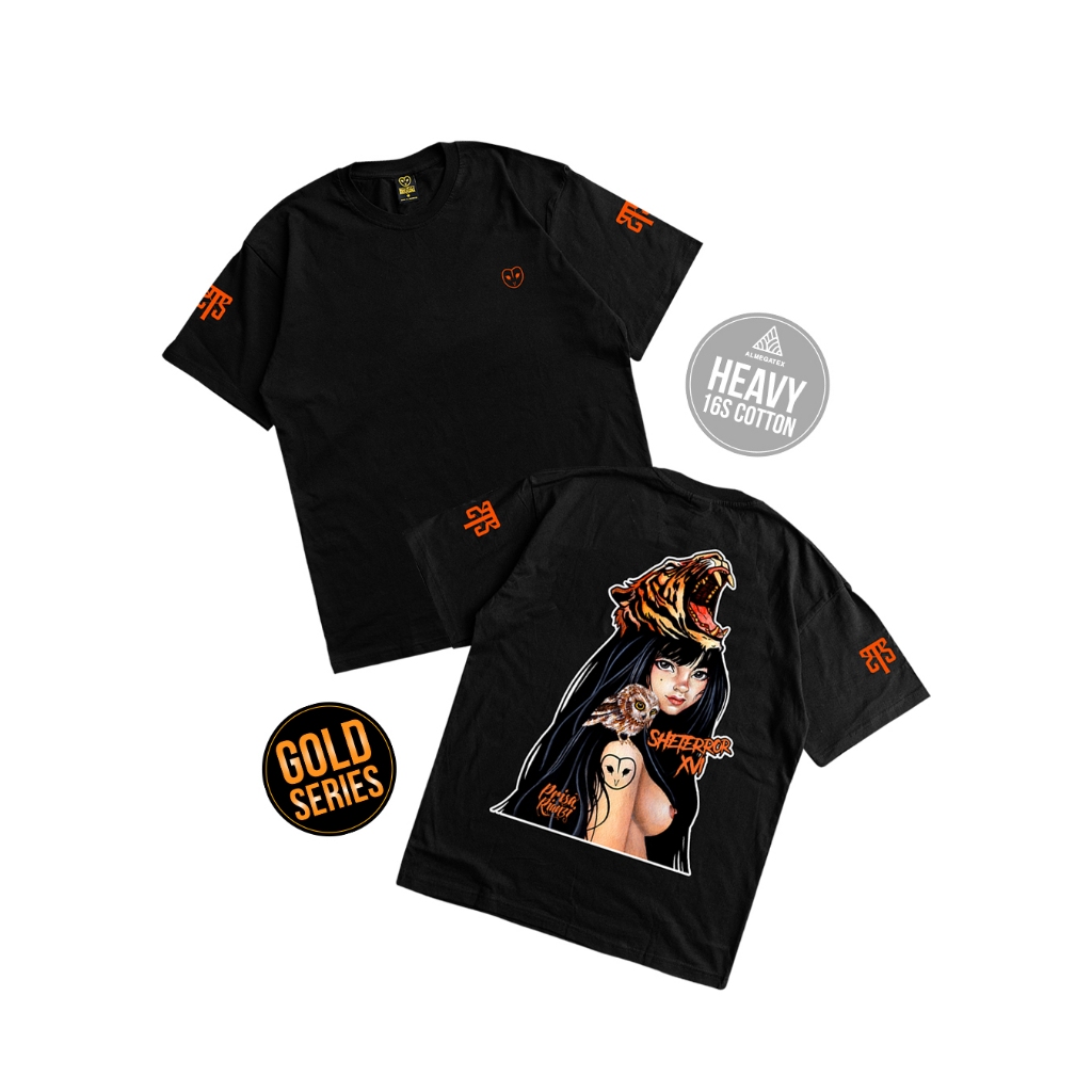 DREAMBIRDS GOLD "SHETERROR XVI" SS T-SHIRT BLACK