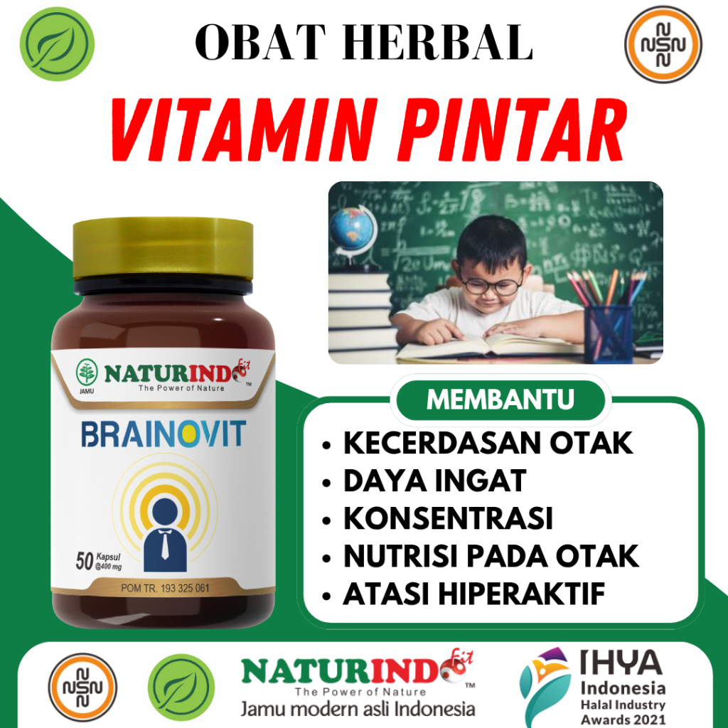BRAINOVIT Vitamin Pintar Kecerdasan Otak Suplemen Daya Ingat Anak & Dewasa