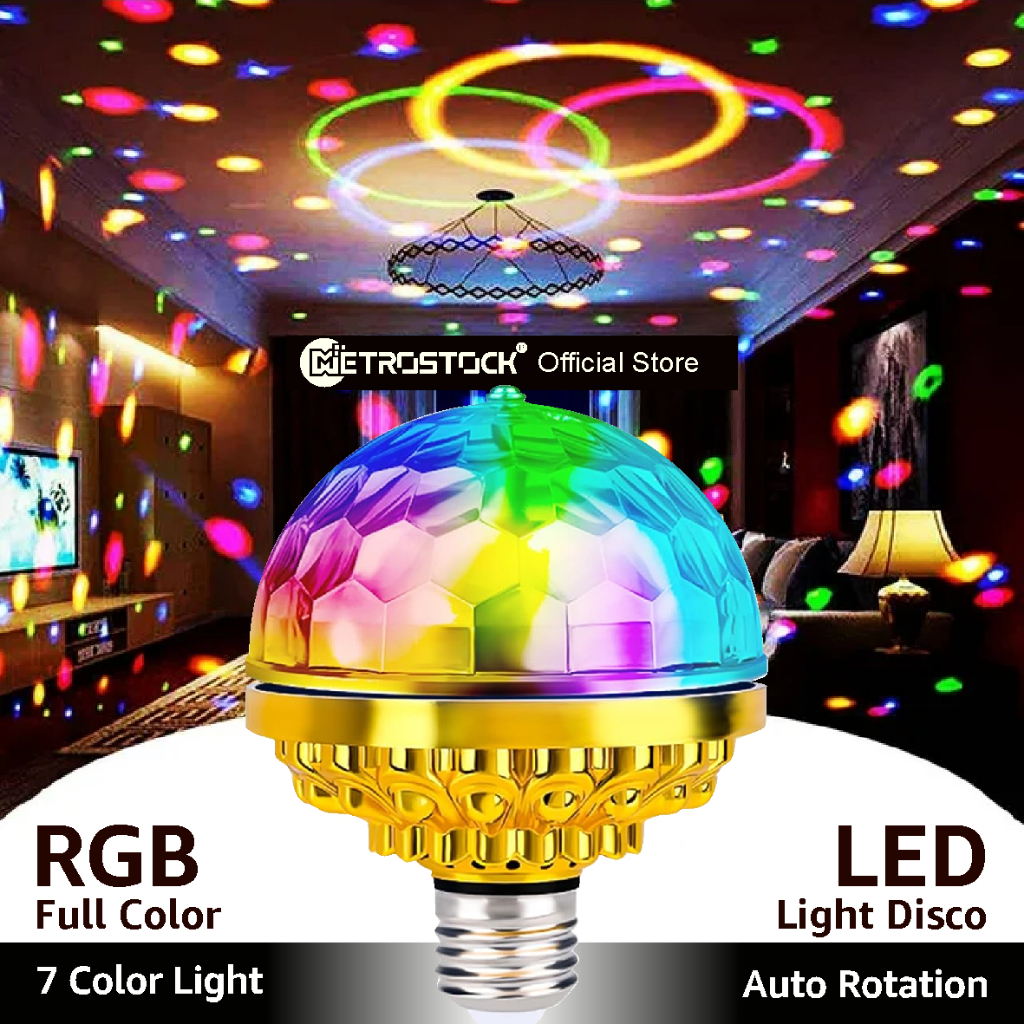 Bohlam Lampu Disco Putar Magic Ball RGB warna warni lampu hias panggung pesta kado hadiah ulang tahu