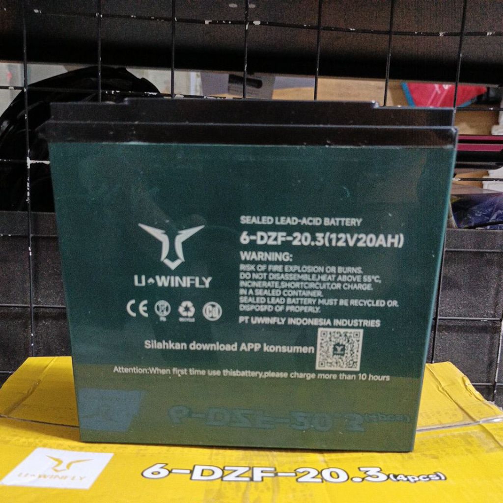 BATERAI AKI MOTOR LISTRIK MOLIS ORIGINAL UWINFLY PACIFIC 12v 20ah BISA T3 T3S T3 PRO LN LS N9 MALEO 