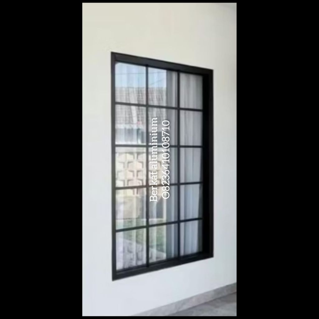 jendela aluminium kaca mati kusen 3inc merek inkalum kaca 5mm