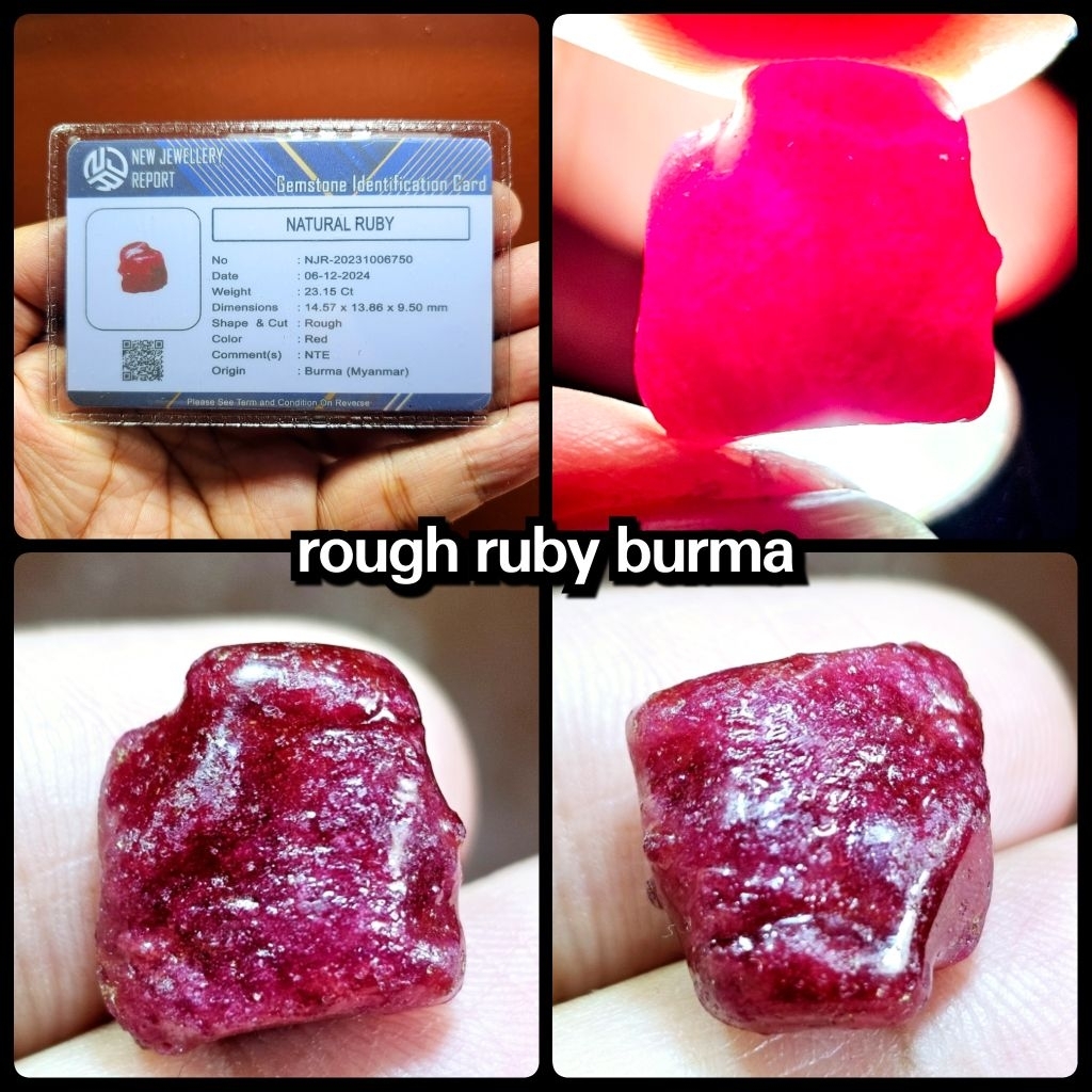 rough batu ruby star burma HQ pigeon blod