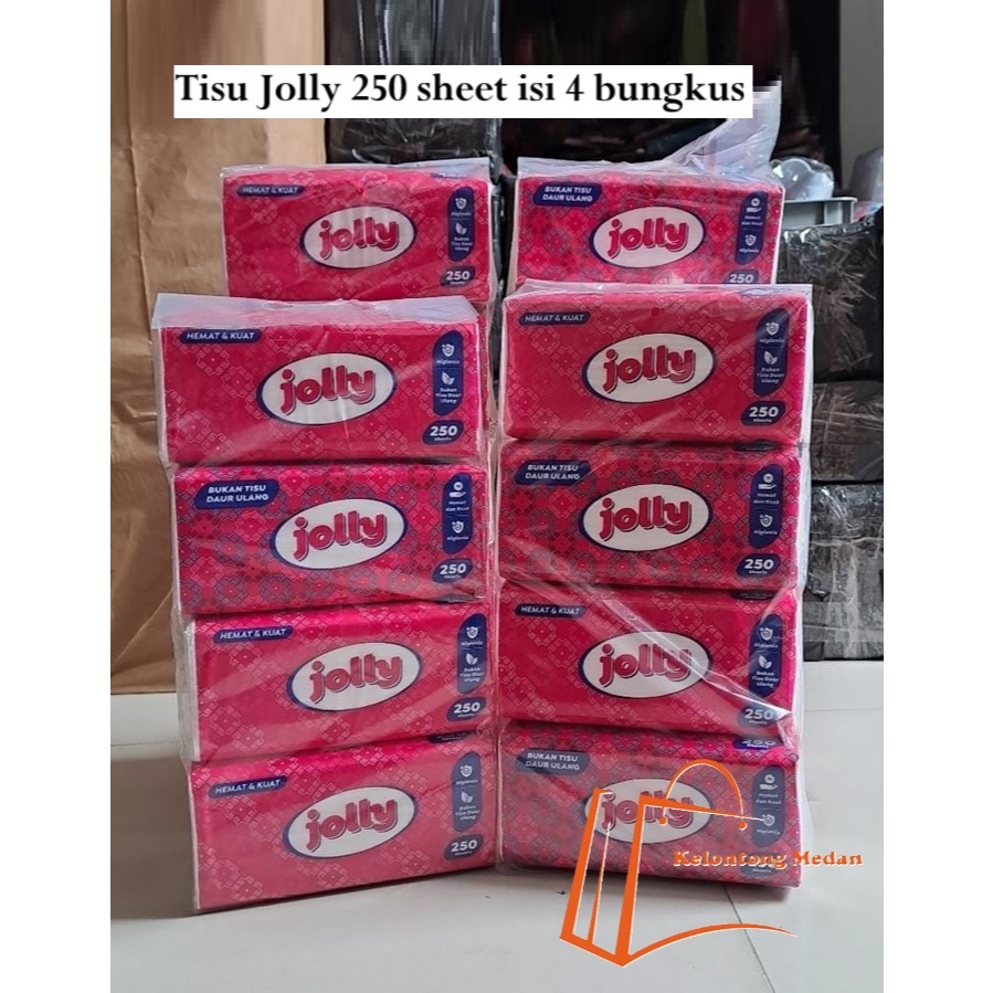 [ 1Dus 12pack ] TISSUE JOLLY 250 SHEET TISU JOLLY facial serbaguna TISSU 2PLY TISSUE