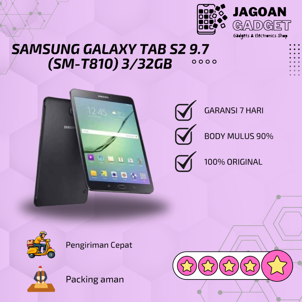 Samsung Galaxy Tab S2 9.7 (model SM-T810) 3/32gb Second ORIGINAL - Jagoangadget88