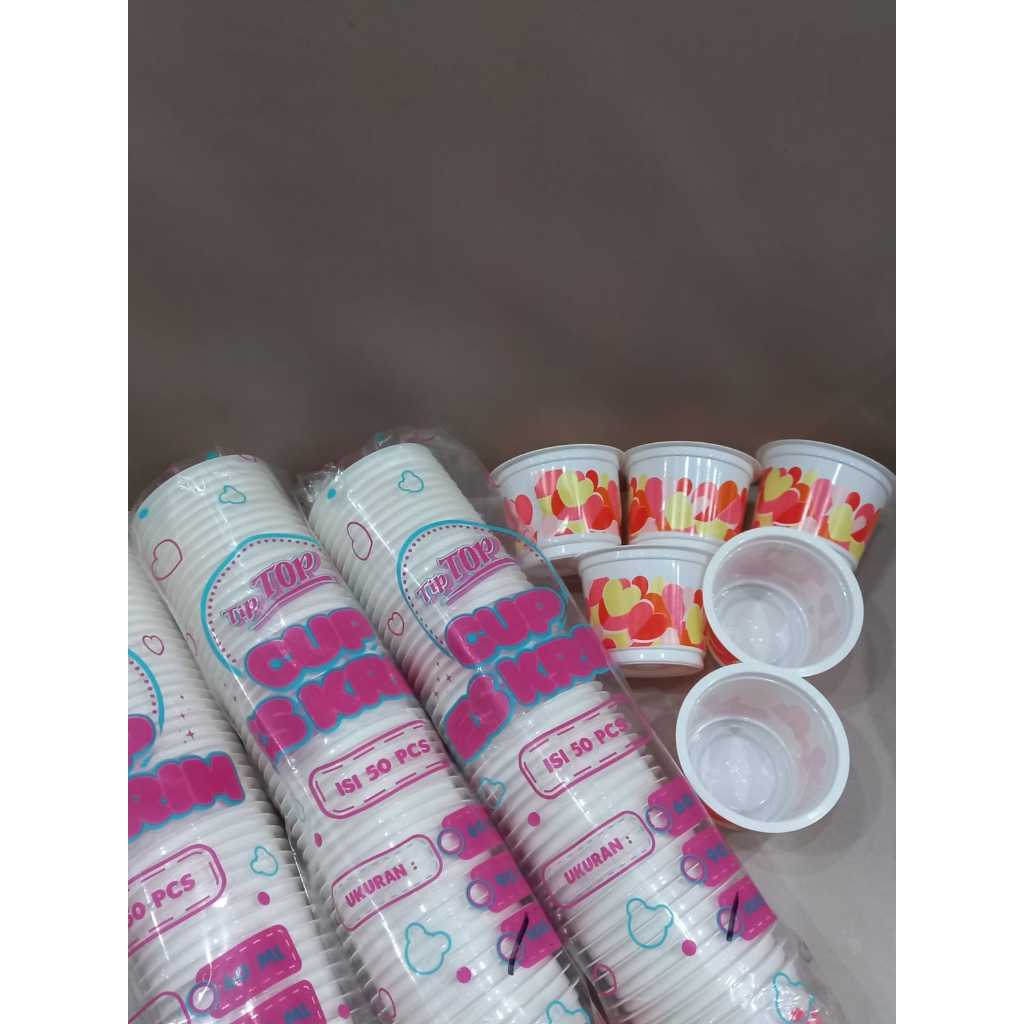 Cup Ice Cream motif plastik / gelas plastik ice cream