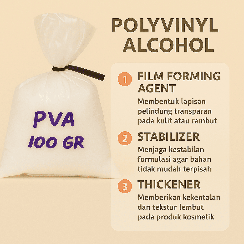 PVA/ Polyvinyl Alcohol Powder 100 Gram Bahan Perekat Kosmetik