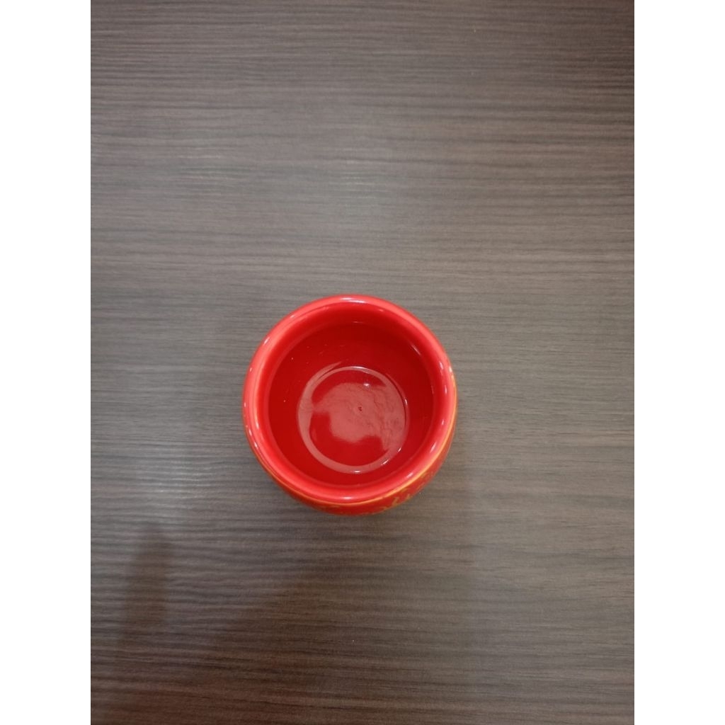 [CANGKIR] Gelas Sembayang Keramik Bentuk Gucci Merah Cabe/Cangkir Keramik Bulat Merah Cabe/Cangkir G