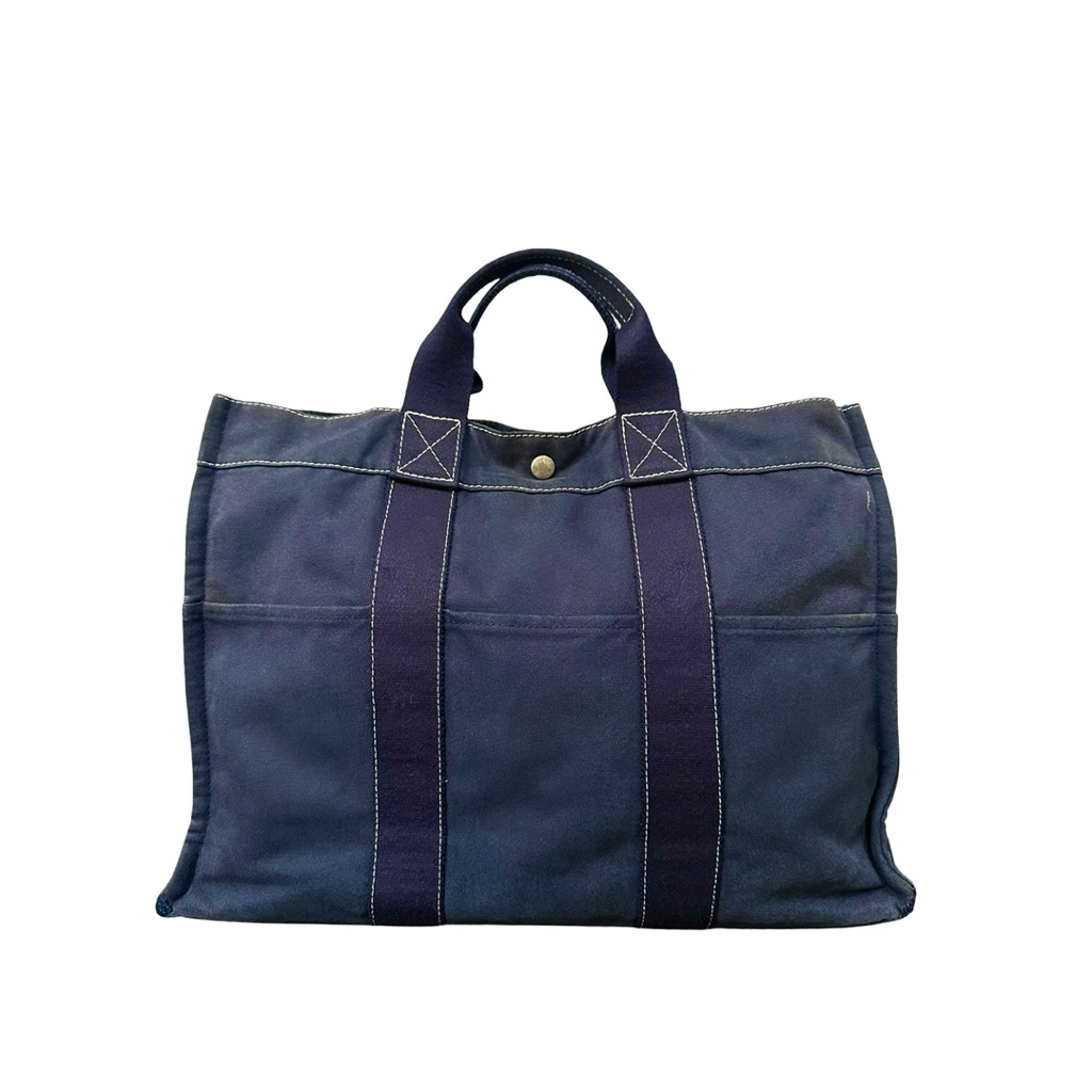 H*r M*s Deauville MM Navy Tote Bag ORIGINAL