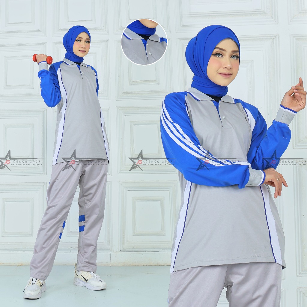 Seragam Olahraga senam / Setelan Baju Olahraga Senam Lengan Panjang Wanita Dan Pria