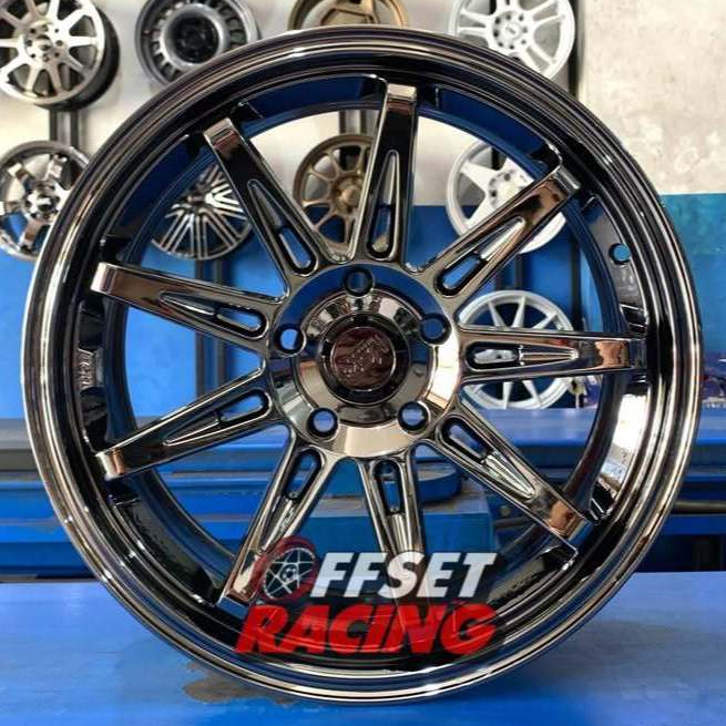 Velg HSR Ring 17 Black Chrome HRV Ertiga Innova Xpander Velg Mobil HSR TIKALA R17 Lebar 7,5