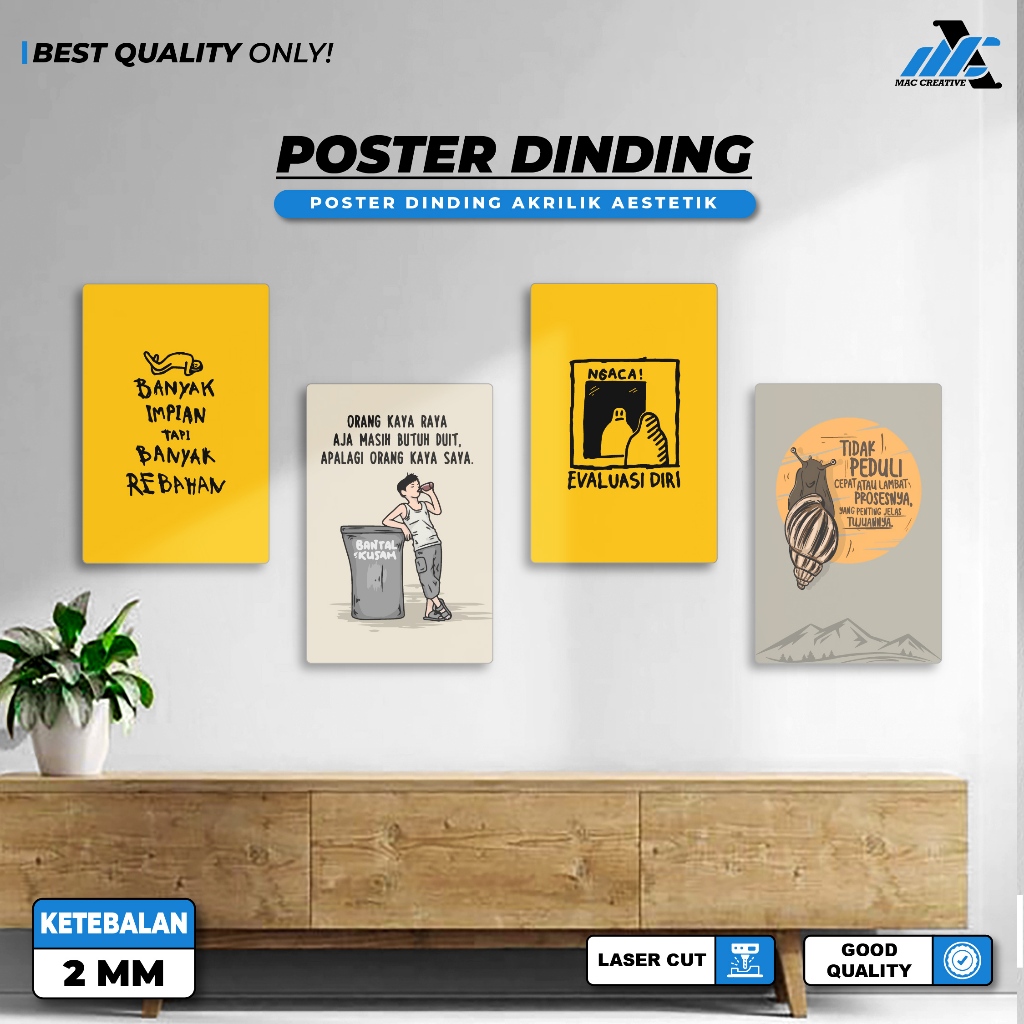 Poster Kata Kata Motivasi Hiasan Dinding Akrilik - Walldecor Pajangan Quotes Motivasi Aesthetic