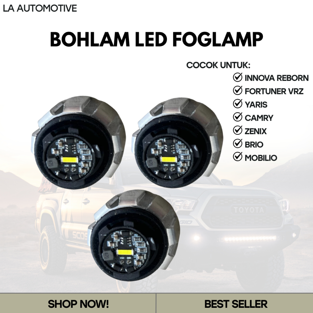 BOHLAM LED FOGLAMP INNOVA REBORN FORTUNER VRZ YARIS CAMRY ZENIX BRIO MOBILIO