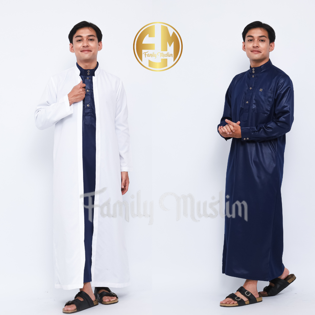 FAMILY MUSLIM - ROMPI JUBAH PRIA LENGAN PANJANG GAMIS BELAHAN PRIA DEWASA AL FAIZAN TOYOBO PREMIUM