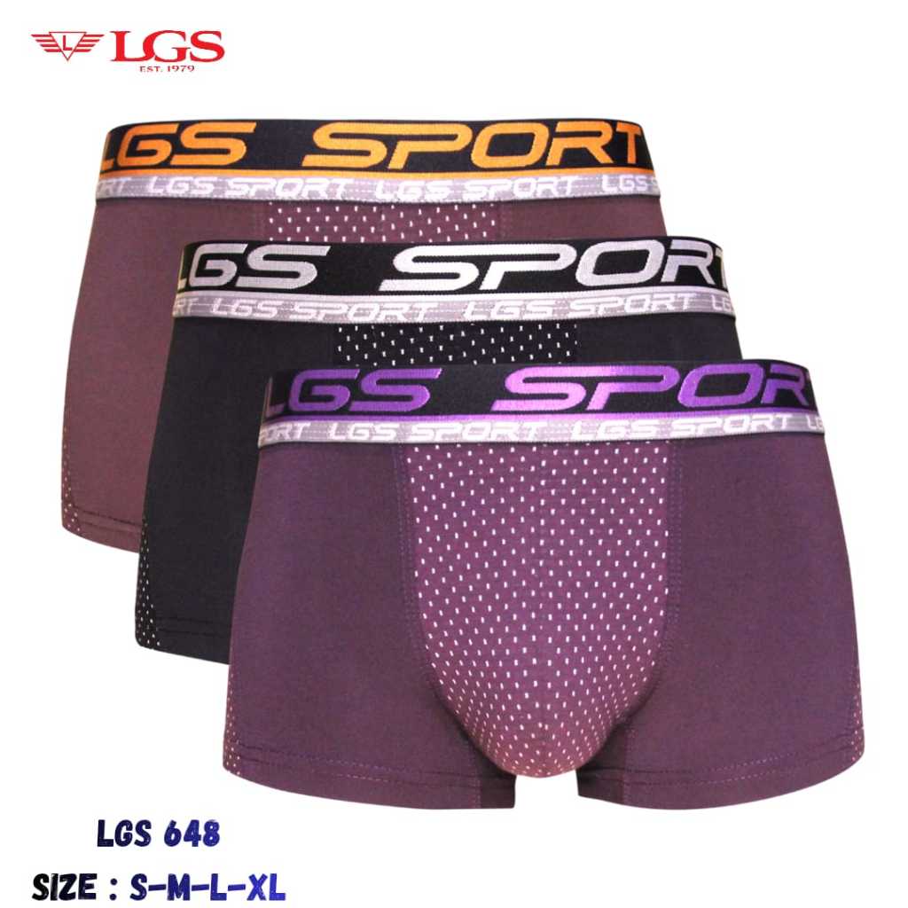 CELANA DALAM BOXER PRIA LGS SPORT  LGS 648 ISI 3 PCS