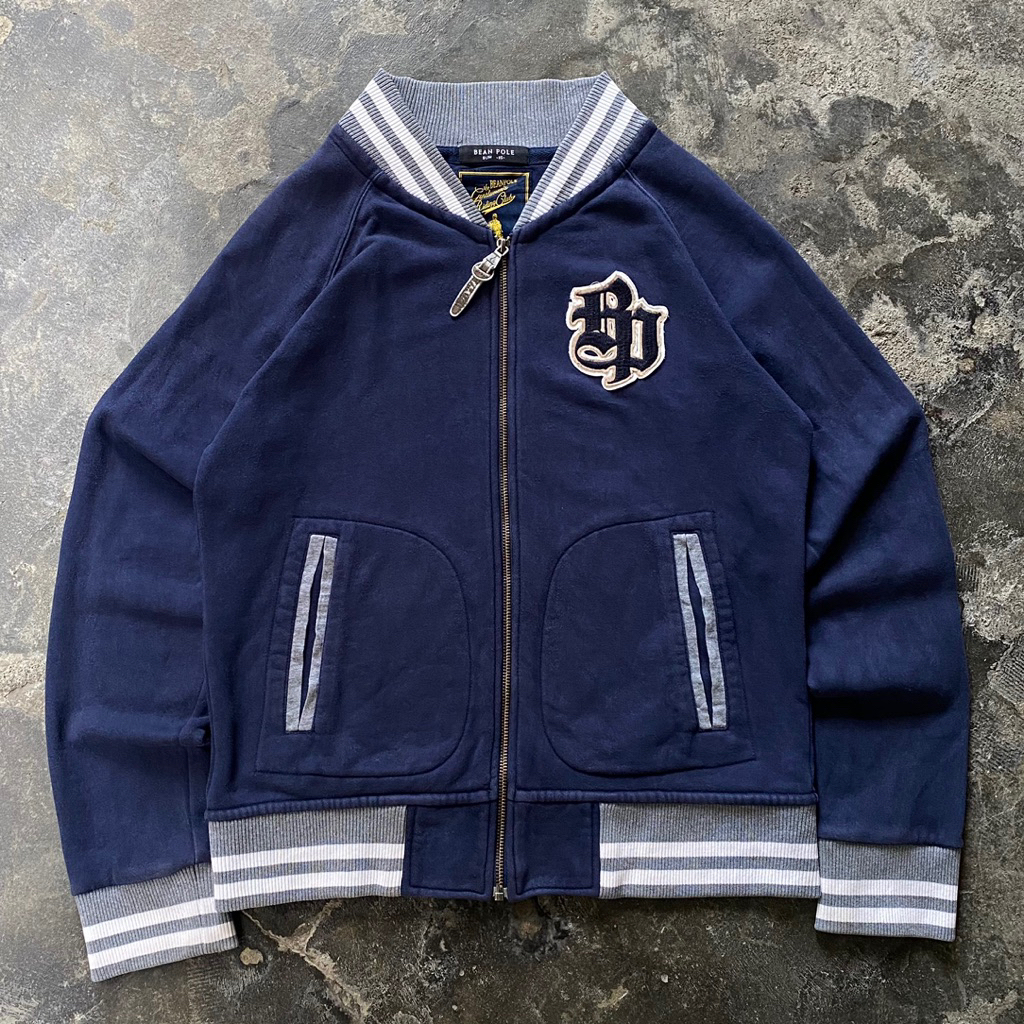Bean Pole Varsity Navy Baseball Jacket prlvd scnd