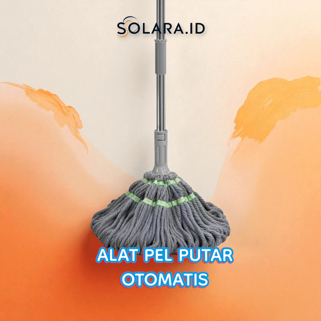 Pel Putar Peras Otomatis / Alat Pel Lantai Putar Microfiber / Pel Putar Praktis Dengan Gagang