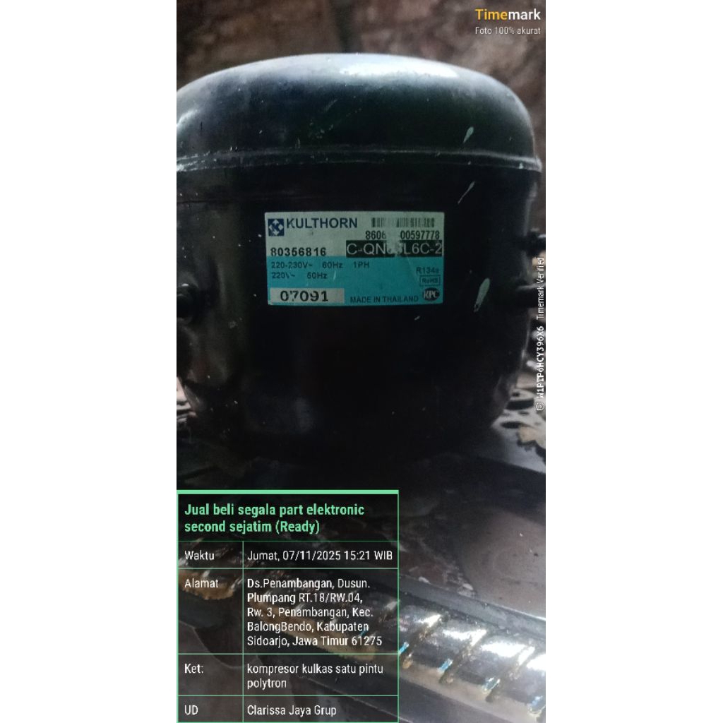 kompresor kulkas satu pintu Polytron