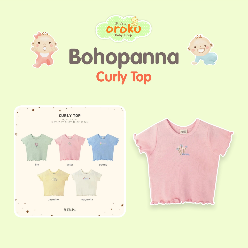 BOHOPANNA CURLY TOP / ATASAN ANAK / BAJU CROP TOP ANAK