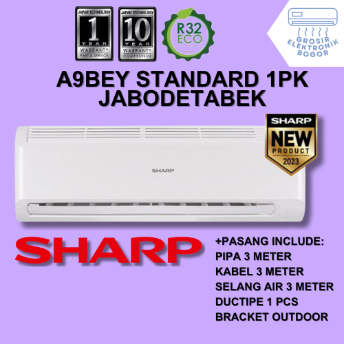 FREE PASANG + AKSESORIS AC Sharp 1 PK A9BEY STANDARD Grosir Elektronik Bogor