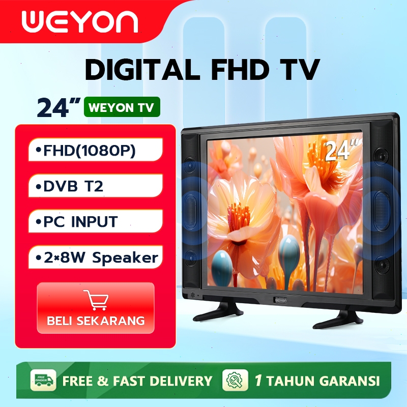 WEYON TV Digital 24 Inch 25 Inch Digital TV LED 20/22/24/25 Inch 1080P Garansi