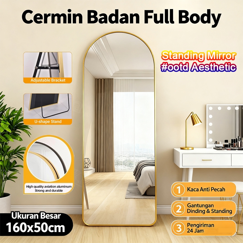 Standing mirror Cermin standing 160 X 50 CM Cermin Berdiri full body Kaca cermin gantung cermin aest