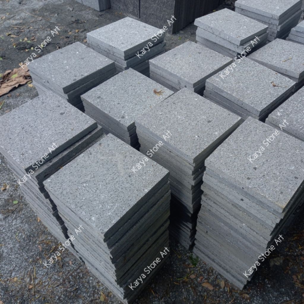 Andesit Bakar 20x20cm | Andesit Grey Bakar | Batu Alam Andesit