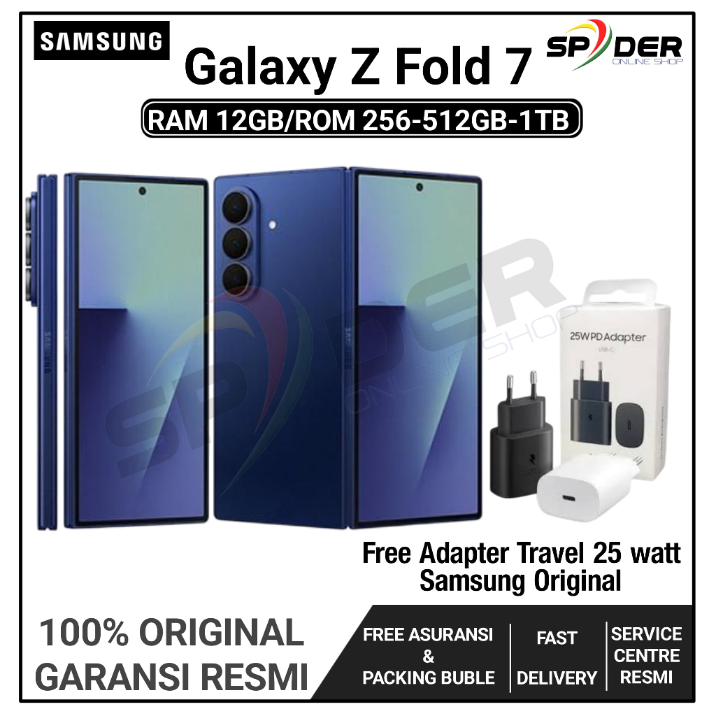 SAMSUNG GALAXY Z FOLD 7 5G NFC RAM 12/256GB  12/512GB  12/1TB (Hp Lipat AI | Kamera 200MP) GARANSI R