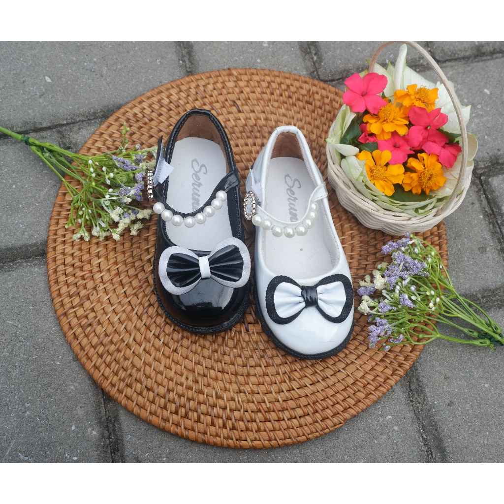 Sahara Sepatu Anak Perempuan Flatshoes Lucu  Model Mary Jane Pearl / Sepatu Baby Shoes Anak Usia 1- 