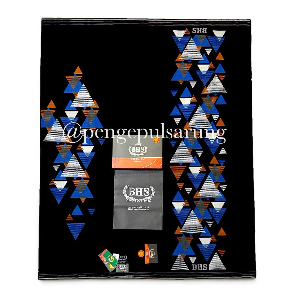 Sarung BHS infinity Silver Motif V32 PMA Warna Hitam Seragam
