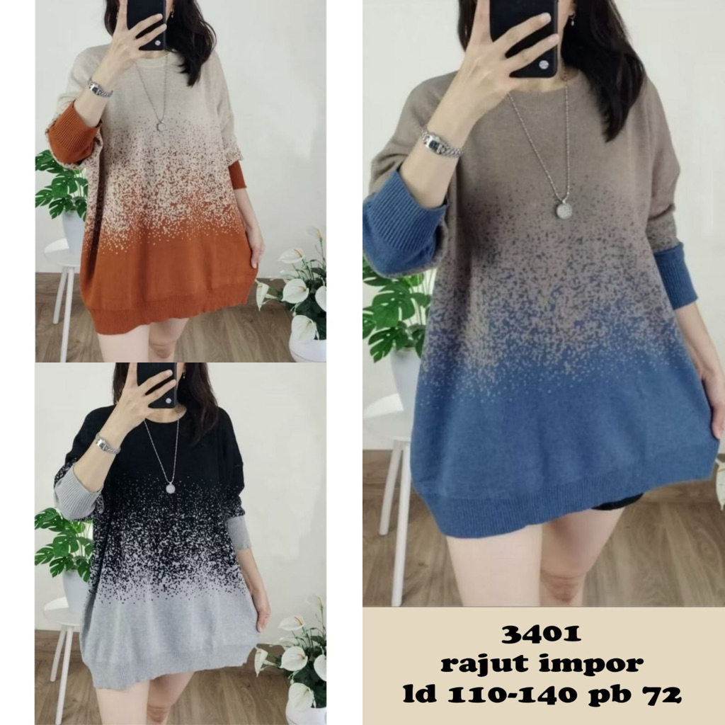 atasan big size rajutan jumbo wanita