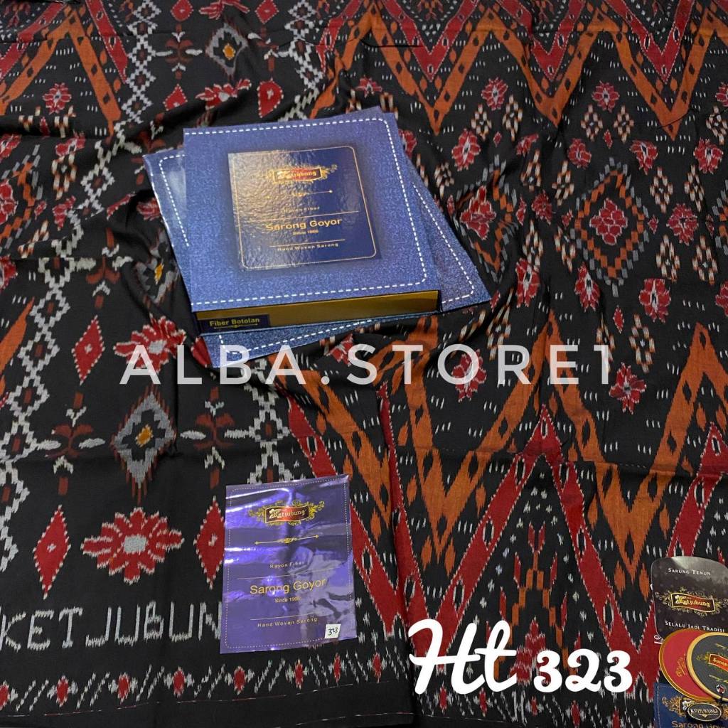[KHUSUS HITAM] Sarung Goyor Ketjubung Hitam Sarung Goyor Kecubung Jumbo ATBM Jahit Tengah Gloyor
