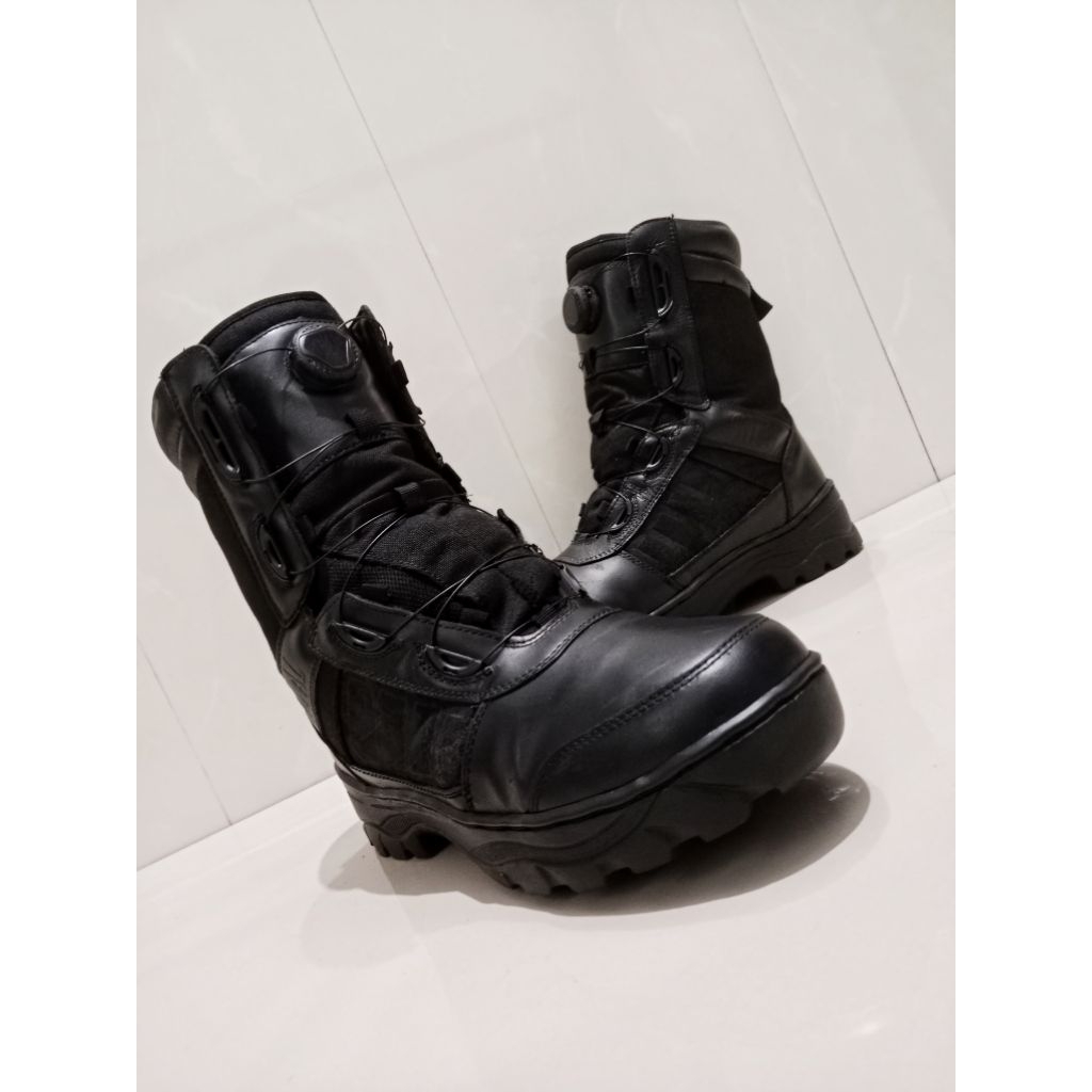 sepatu PDL tali putar kulit asli