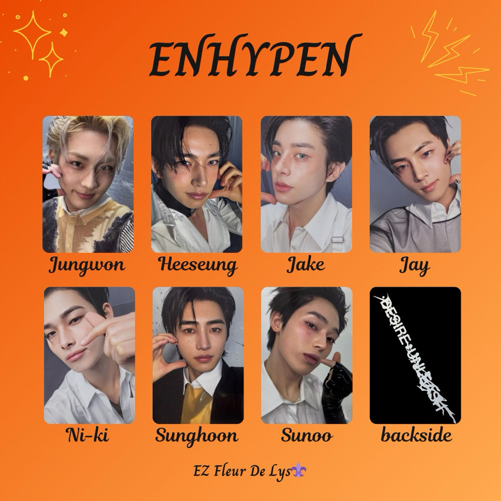 photocard replika pc unofficial ENHYPEN Desire Unleash JUNGWON HEESEUNG JAKE JAY NIKI SUNGHOON SUNOO