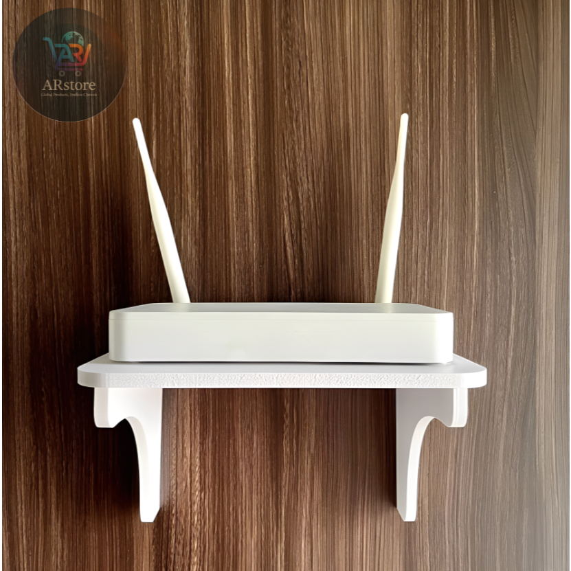 Rak Gantung Modem Wifi Minimalis WPC Kinbar || Rak Serbaguna Dinding Modem Wifi Kinbar