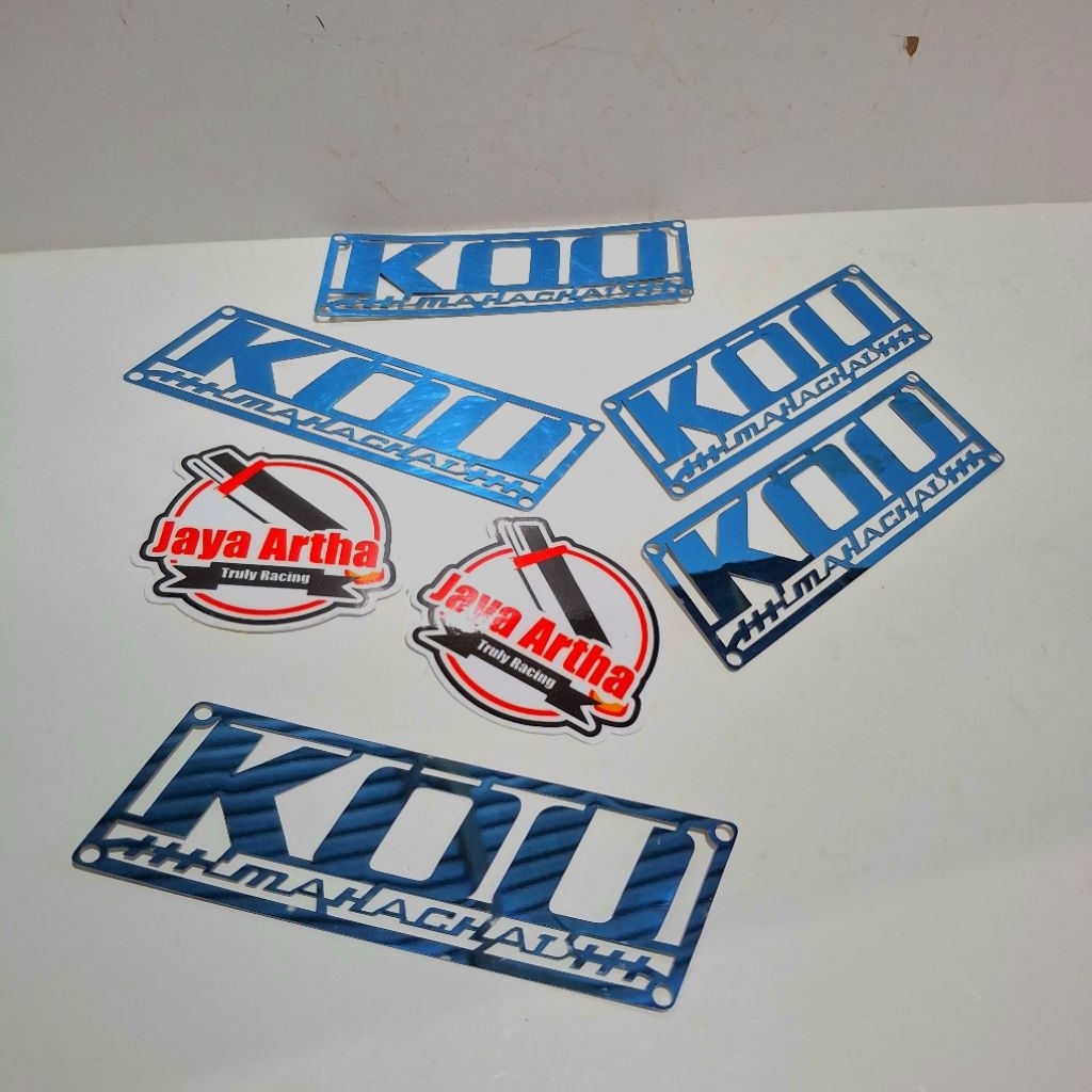 Emblem Kou Mahachai Blue Stainles Tebal | Emblem Kou Thailand Blue Series | Emblem knalpot kou mahac